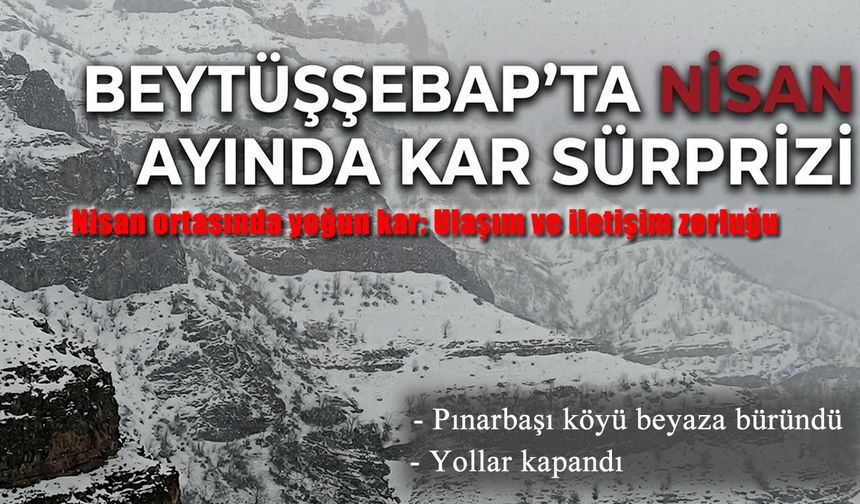 Beytüşşebap’ta Nisan ayında kar sürprizi