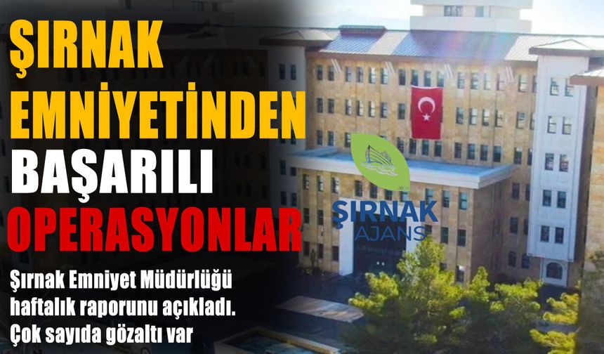 Şırnak’ta Suçlulara Ağır Darbe, 10 Gözaltı