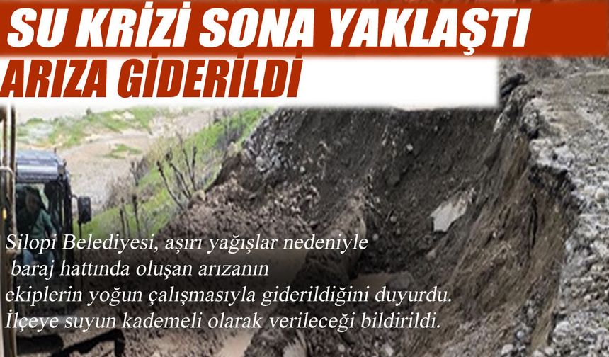 Silopi’de Baraj Hattı Onarıldı, Su verimi başlıyor