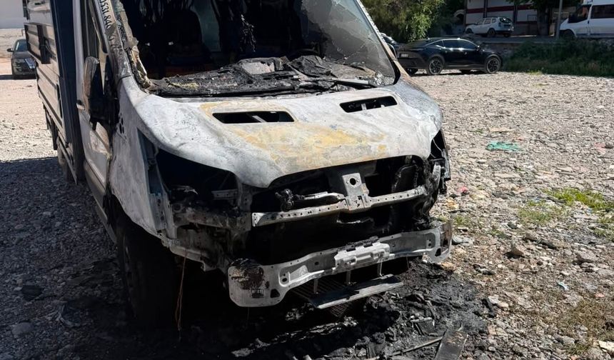 Siirt'te park halindeki kamyonet yandı