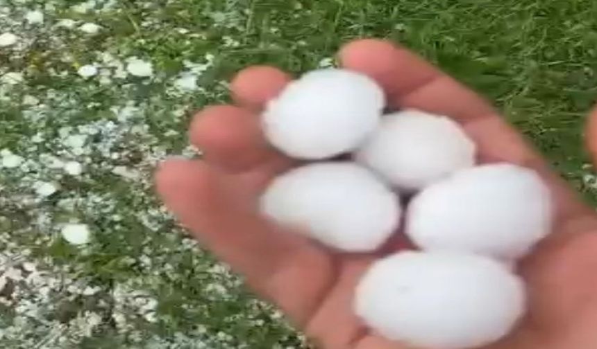 Ceviz büyüklüğünde yağan dolu zor anlar yaşattı