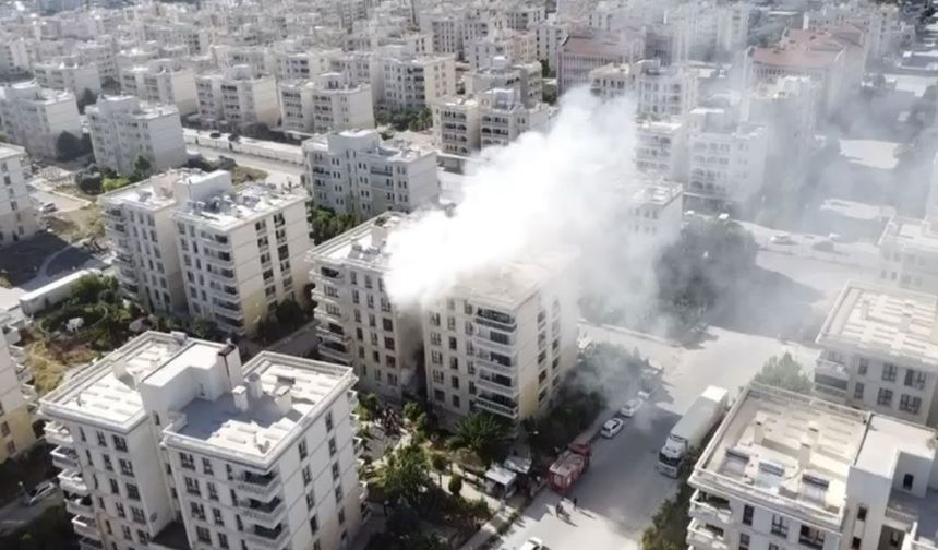 Nusaybin'deki ev yangını havadan görüntülendi