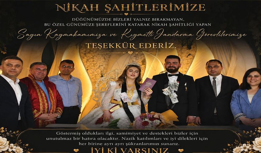 Buruk Çiftinden davetlilere Teşekkür Mesajı