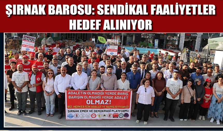 Şırnak Barosu, “Sendikal faaliyetler hedef alınıyor”