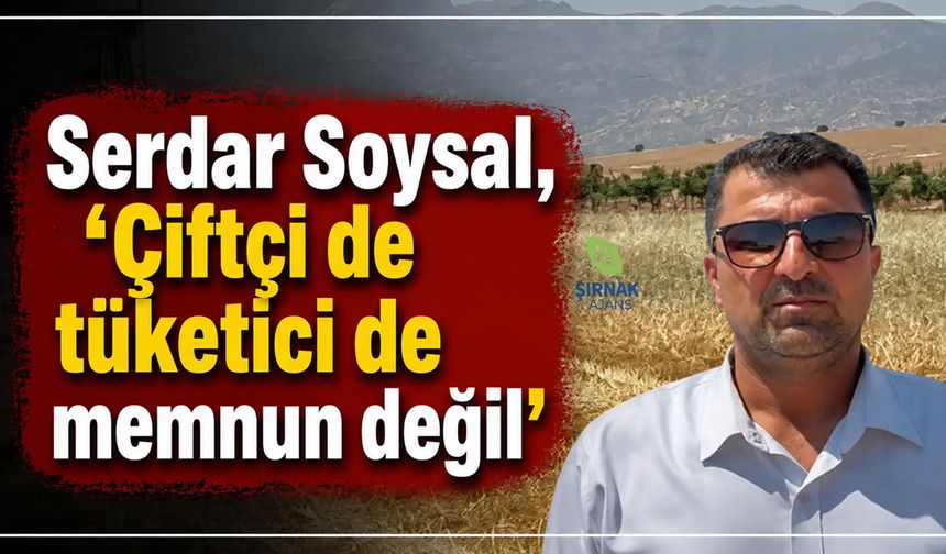 Serdar Soysal, ‘Çiftçi de tüketici de memnun değil’