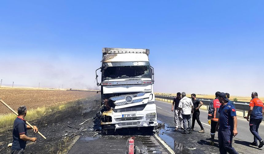 Seyir halindeki tırda çıkan yangın söndürüldü
