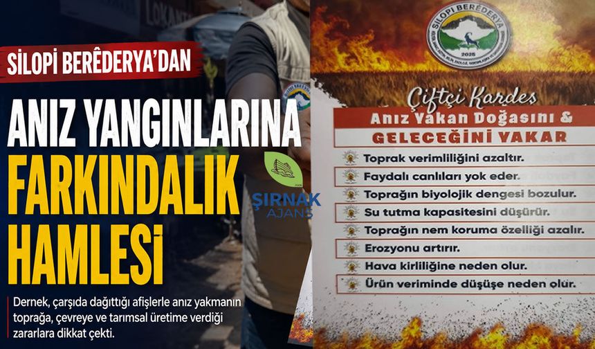 Silopi Berêderya’dan Anız Yangınlarına Farkındalık Hamlesi