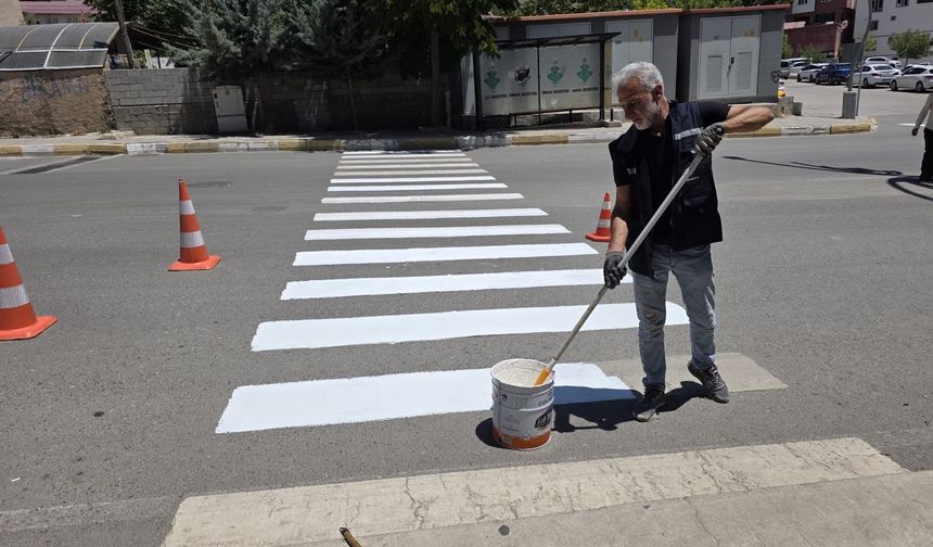 Şırnak'ta Yaya Geçitleri ve Yol Çizgileri Yenileniyor