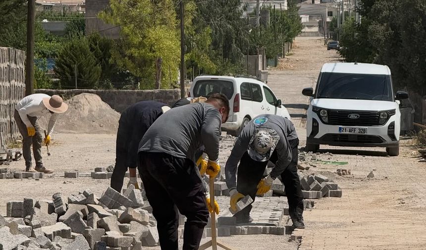 Silopi'de Parke Taşı Yol Çalışmaları Sürüyor