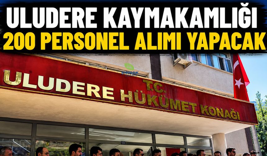 Uludere Kaymakamlığı 200 Personel Alımı Yapacak