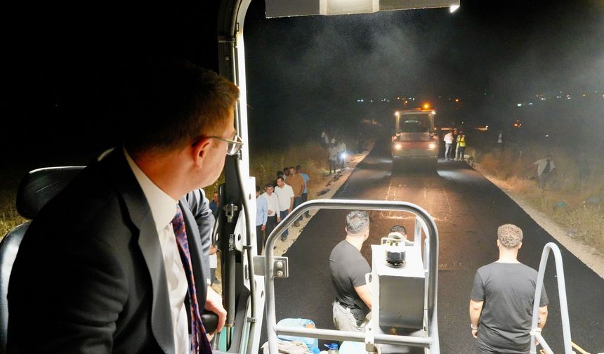 İdil’de 11 Kilometrelik Yol Çalışması Gece Gündüz Sürüyor