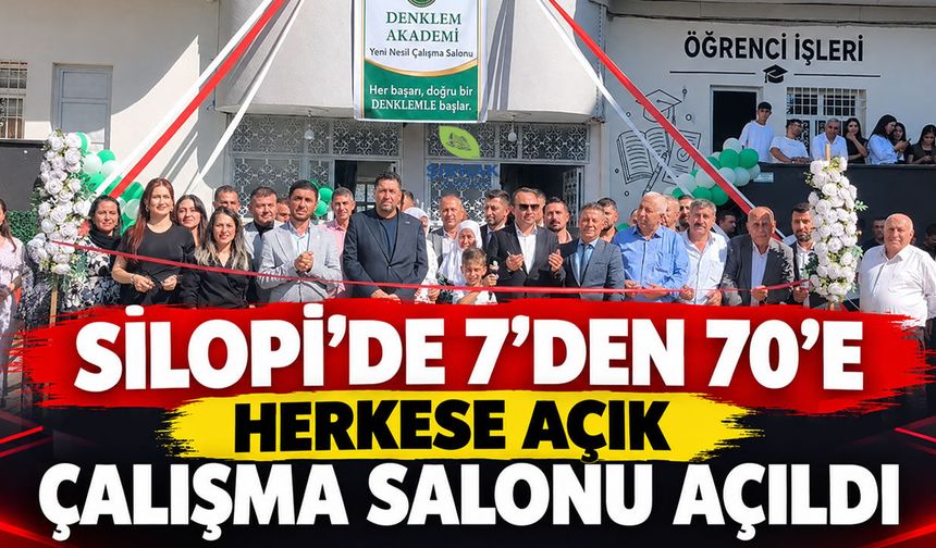 Silopi’de 7’den 70’e herkese açık çalışma salonu açıldı