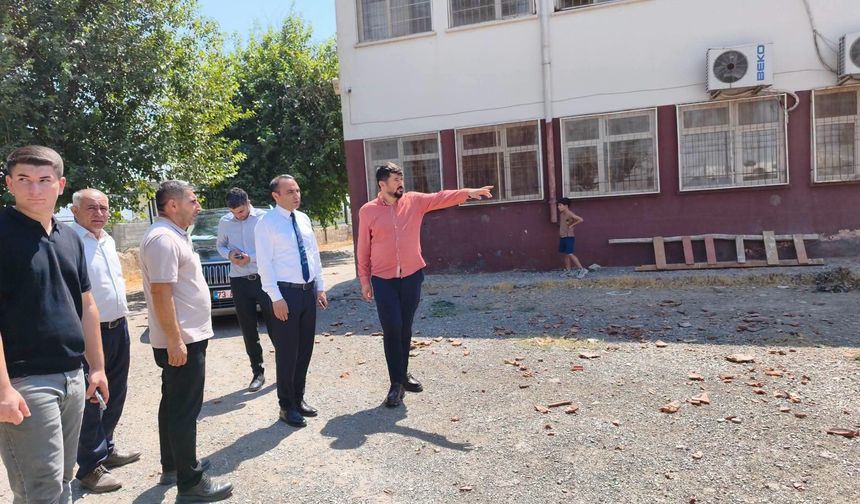 Kaymakam Partal, okulun eksiklerini yerinde inceledi
