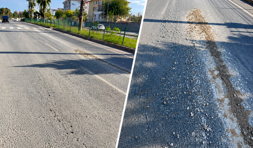 Silopi’de Yollara Dökülen Beton Tehlike Saçıyor