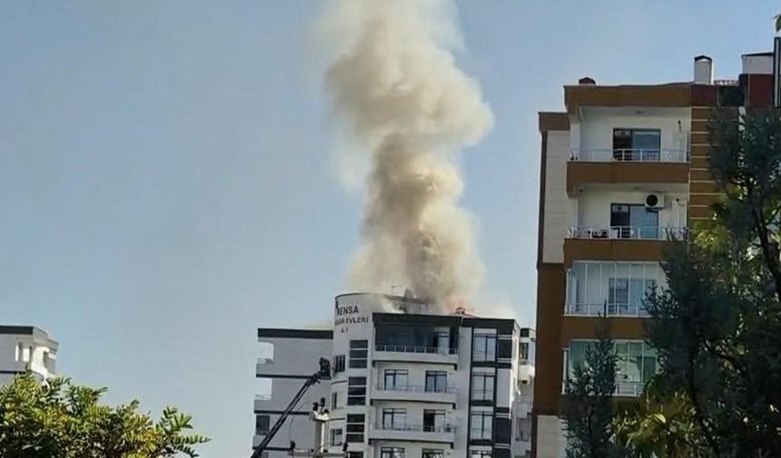 Site çatısında yangın paniği