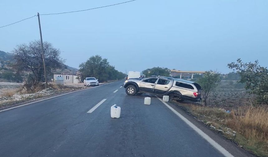 Kayganlaşan yol kazaya neden oldu