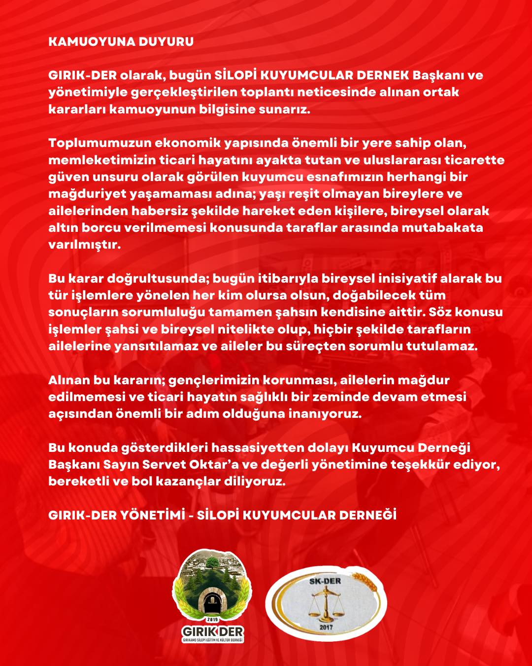 Silopide Aileleri Koruyan Ortak Karar (1)