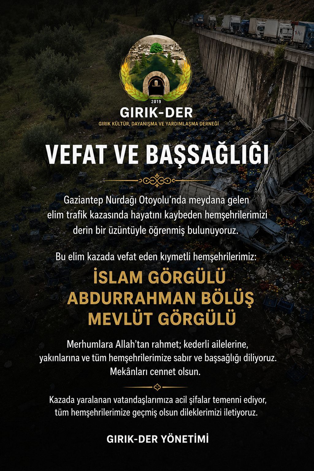 Trafik Kazası Başsağlığı (2)