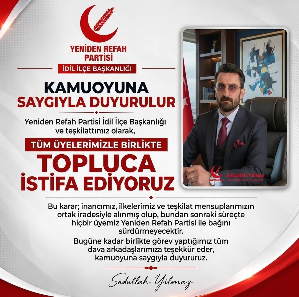 Yeni̇den Refah Toplu İsti̇fa