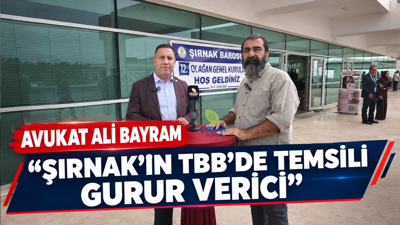 Avukat Ali Bayram, ‘Şırnak’ın TBB’de temsili gurur verici’