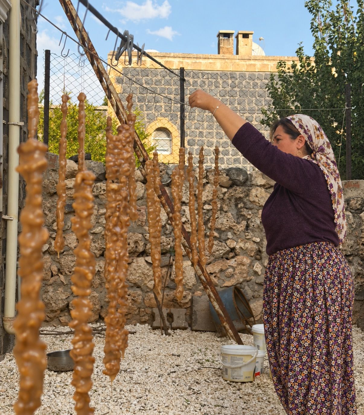 İdil Belediye Başkanı Türkan Kayır Kadınlarla Cevizli Sucuk Yaptı