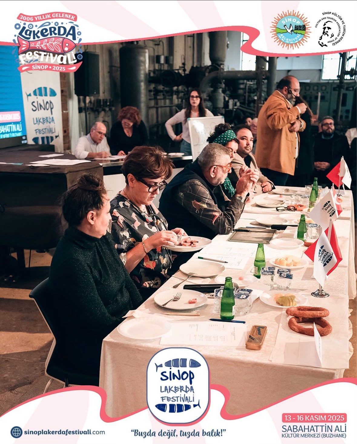 Sinop Kültür ve Turizm Derneği tarafından düzenlenen Karadeniz'in köklü denizcilik kültürünü gastronomiyle buluşturan Sinop Lakerda Festivali, 12-15 Kasım 2026 tarihlerinde Sabahattin Ali Kültür Merkezi ve çevresinde başlıyor.-2